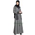 Front open Contrast Yoke pocket Denim Abaya